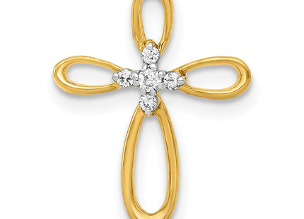 14K gold diamond cross pendant