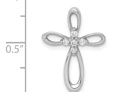 14k White Gold 1/. Diamond Cross Chain Slide (Style PM4997-010-WA)