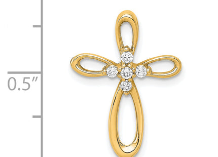14k 1/. Diamond Cross Chain Slide
