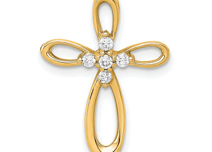 14k 1/. Diamond Cross Chain Slide