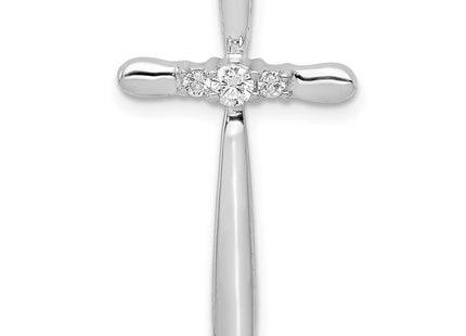 14k White Gold 1/. Diamond Cross Chain Slide (Style PM5000-010-WA)
