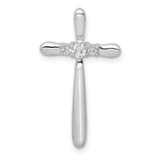 14k White Gold 1/. Diamond Cross Chain Slide (Style PM5000-010-WA)