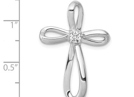 14k White Gold 1/. Diamond Cross Chain Slide (Style PM5001-016-WA)