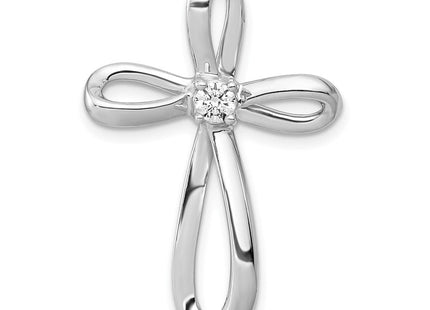 14k White Gold 1/. Diamond Cross Chain Slide (Style PM5001-016-WA)