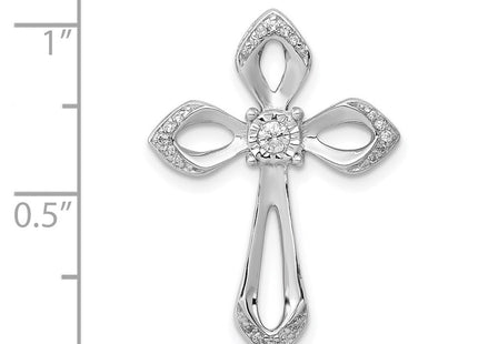 14k White Gold 1/. Diamond Cross Chain Slide (Style PM5002-013-WA)