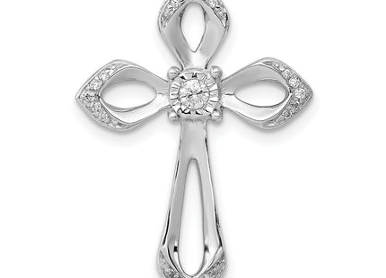 14k White Gold 1/. Diamond Cross Chain Slide (Style PM5002-013-WA)