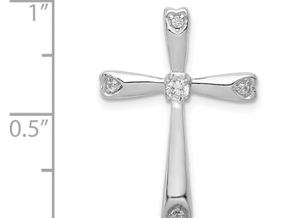 14k White Gold 1/. Diamond Cross Chain Slide (Style PM5004-010-WA)