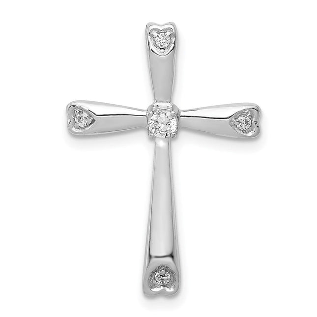 14K white gold diamond cross chain