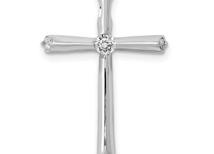 14k White Gold 1/. Diamond Cross Chain Slide (Style PM5006-020-WA)