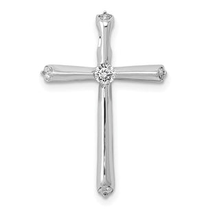 14k White Gold 1/. Diamond Cross Chain Slide (Style PM5006-020-WA)