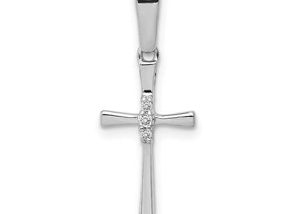 14k White Gold .. Diamond Cross Pendant (Style PM5007-002-WA)