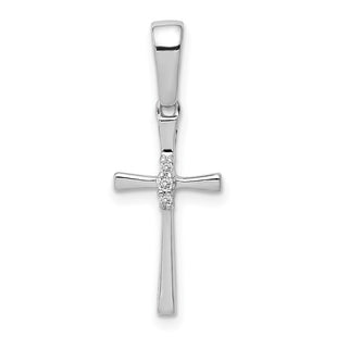 14k White Gold .. Diamond Cross Pendant (Style PM5007-002-WA)