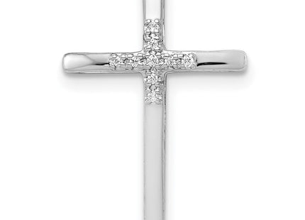 14k White Gold Diamond Cross Chain Slide (Style PM5009-003-WA)