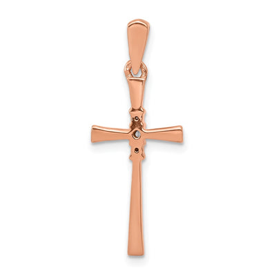 14K Rose Gold 1/. Diamond Cross Pendant