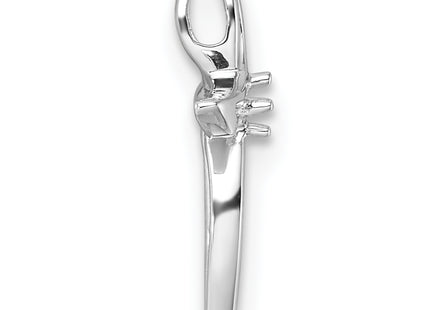 14k White Gold Cross Pendant Mounting, 16.5 x 12.5mm
