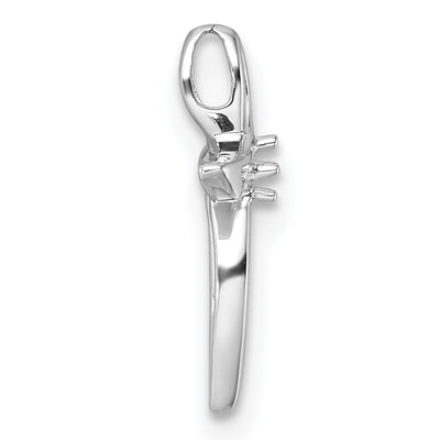 14K White Gold Cross Pendant Mounting, 16.5 x 12.5mm