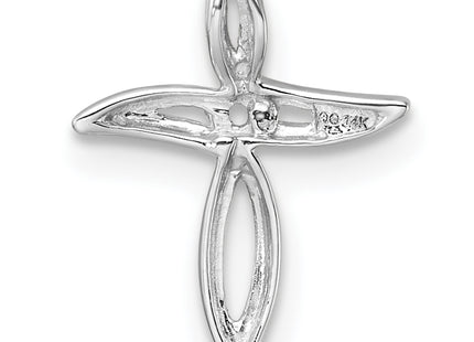 14k White Gold Cross Pendant Mounting, 16.5 x 12.5mm