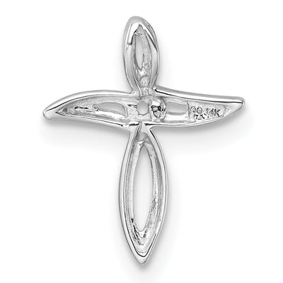 14K White Gold Cross Pendant Mounting, 16.5 x 12.5mm