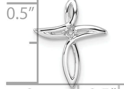 14k White Gold Cross Pendant Mounting, 16.5 x 12.5mm