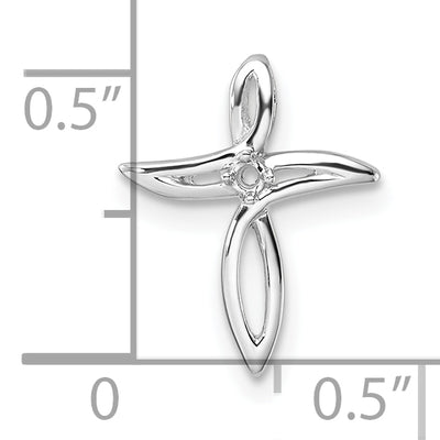 14K White Gold Cross Pendant Mounting, 16.5 x 12.5mm