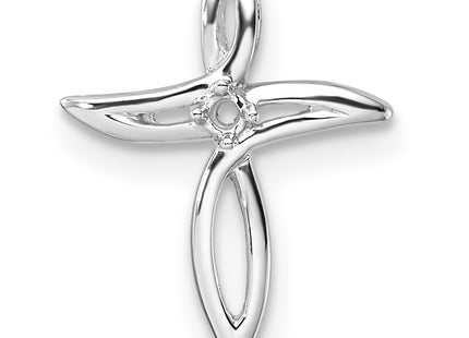 14k White Gold Cross Pendant Mounting, 16.5 x 12.5mm