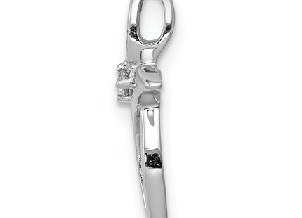 14k White Gold AA Diamond Cross Pendant, 16.5 x 12.5mm