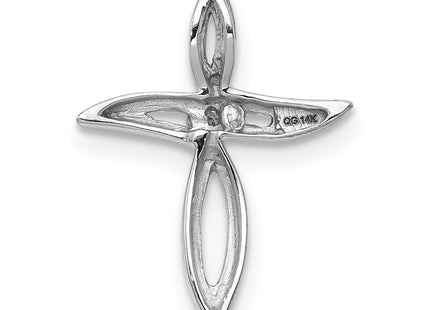 14k White Gold AA Diamond Cross Pendant, 16.5 x 12.5mm