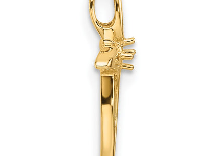 14K gold diamond cross pendant, alternate view