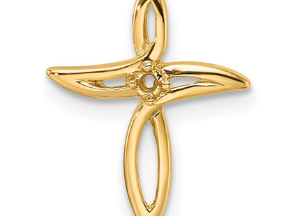 14K gold diamond cross pendant