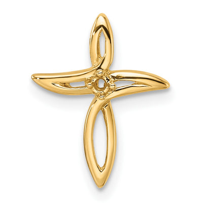 14K gold diamond cross pendant