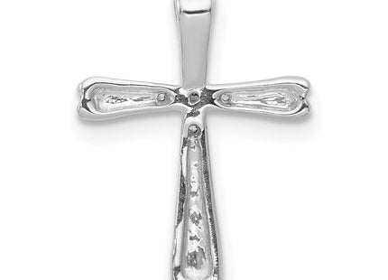 14K white gold diamond cross chain, another view