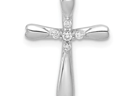 14K white gold diamond cross chain