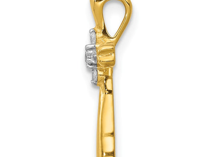 14K gold diamond cross pendant, alternate view