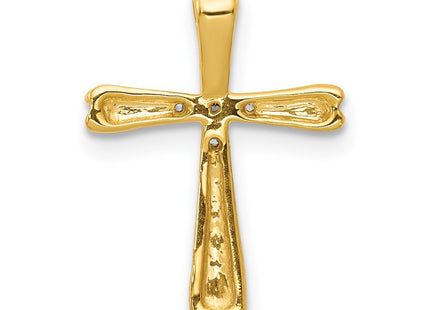 14K gold diamond cross pendant, another view