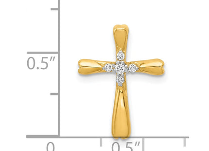 14K gold diamond cross pendant, further view