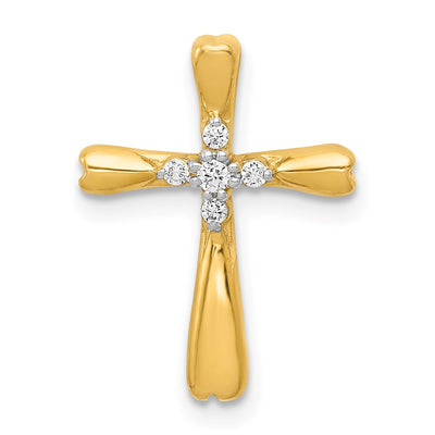 14K gold diamond cross pendant