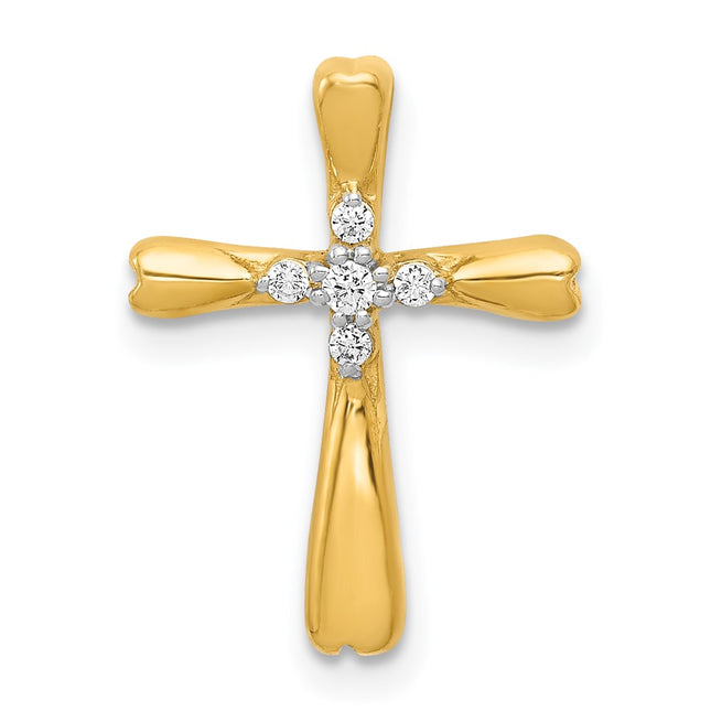14k Diamond Cross Slide Pendant, 17 x 13mm