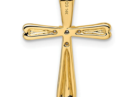 14K gold diamond cross pendant, another view