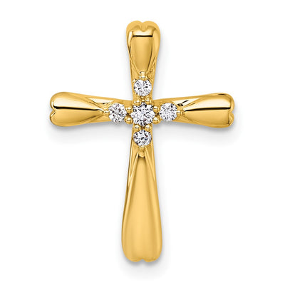 14K gold diamond cross pendant