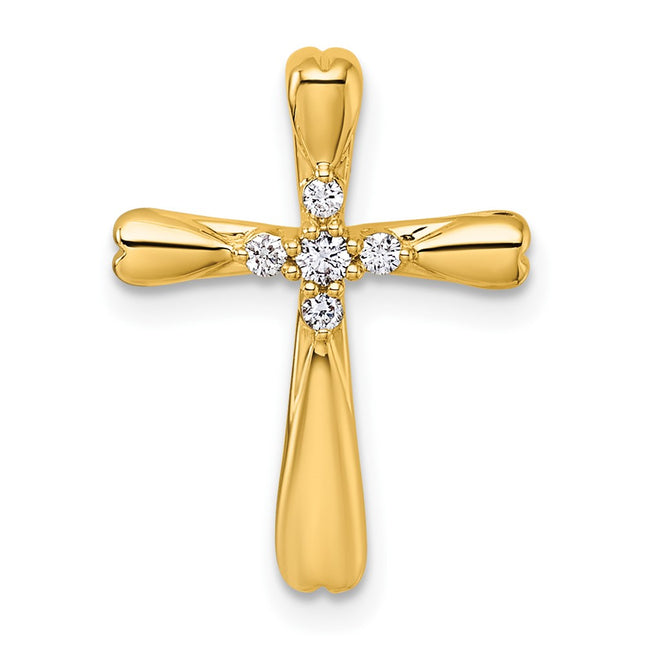 14k Diamond Cross Slide Pendant, 20.2 x 15.3mm