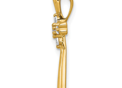 14K gold diamond cross pendant, alternate view