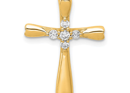 14K gold diamond cross pendant