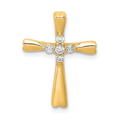 14K gold diamond cross pendant