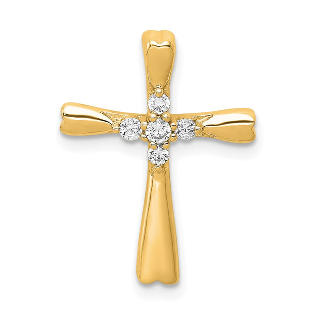 14k Diamond Cross Slide Pendant, 20 x 15mm