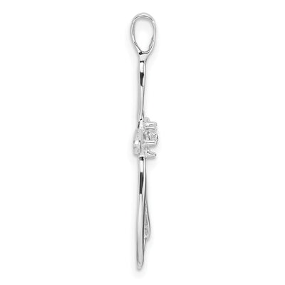 14K White Gold Cross Pendant Mounting, 30.5 x 15.5mm