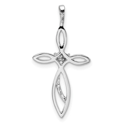 14K White Gold Cross Pendant Mounting, 30.5 x 15.5mm