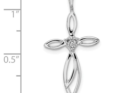 14k White Gold Cross Pendant Mounting (Style PM5014-005-W)