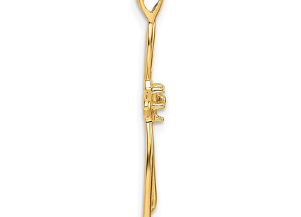 14K gold cross pendant, alternate view