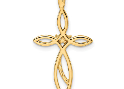 14K gold cross pendant, another view