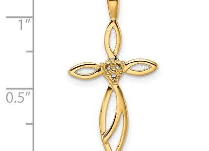 14K gold cross pendant, further view